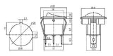 Přepínač kolébkový kul. pros.  2pol./3pin  ON-OFF 250V/6A modrý