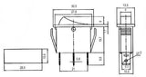 Přepínač kolébkový    2pol./3pin  ON-OFF 250V/15A pros. modrý