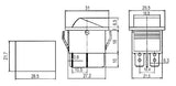 Přepínač kolébkový   2pol./4pin  ON-OFF 250V/15A červený