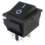 Přepínač kolébkový   2pol./4pin  ON-OFF 250V/15A černý