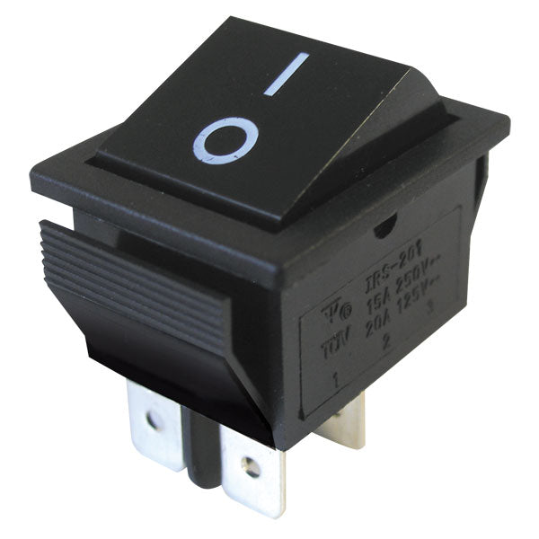 Přepínač kolébkový   2pol./4pin  ON-OFF 250V/15A černý