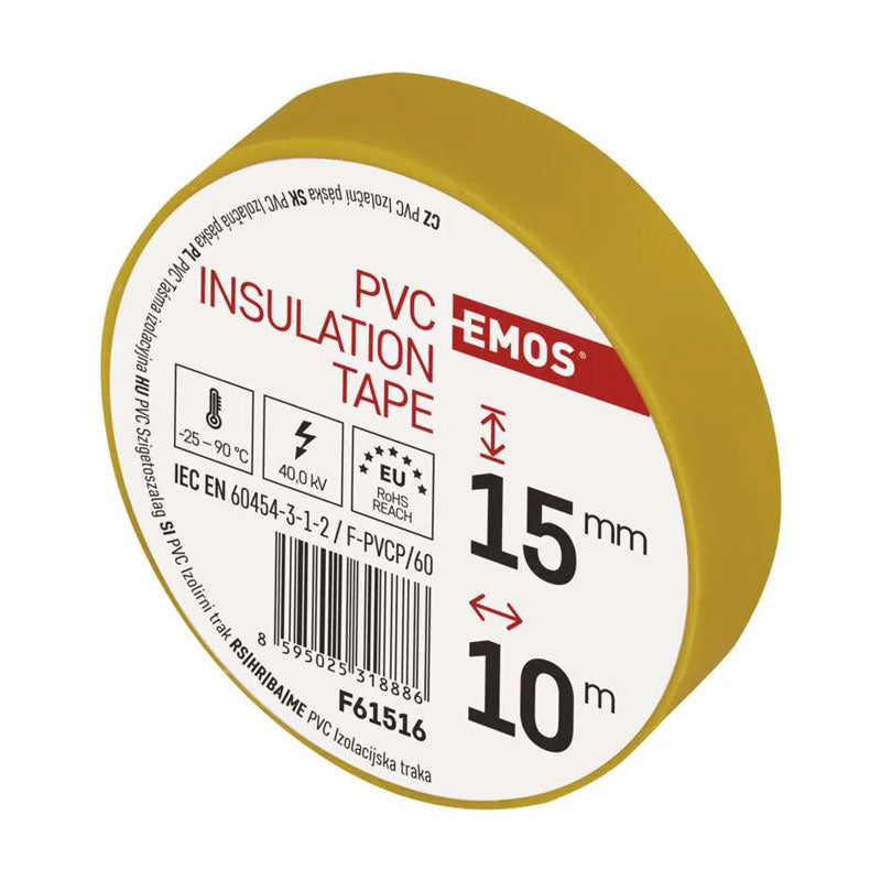 Páska izolační PVC 15mm/10m žlutá EMOS 1ks