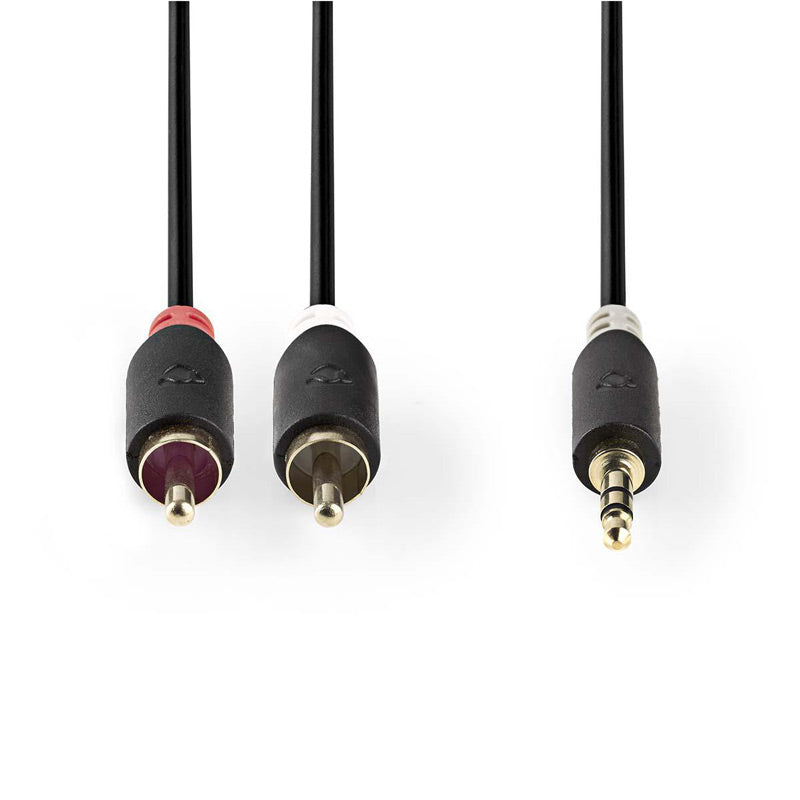 Kabel Jack 3,5mm stereo/2x Cinch 5m NEDIS CABW22200AT50