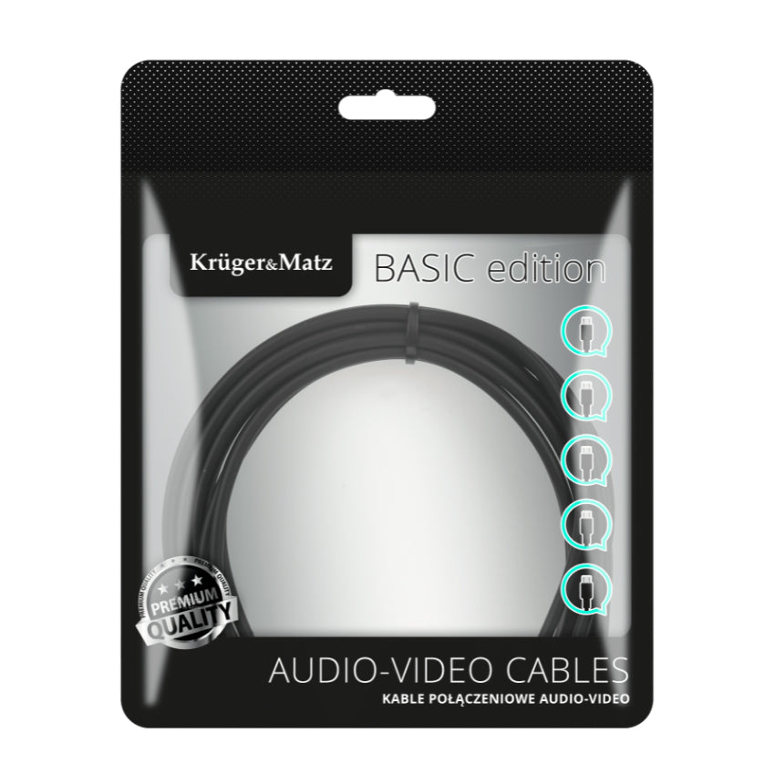 Kabel Jack 3.5mm stereo/2x Cinch 1,8m KRUGER & MATZ KM1214 Basic