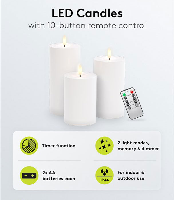 Svíčka LED GOOBAY 64786 Outdoor sada 3ks
