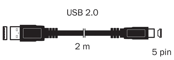 Kabel TIPA USB 2.0 A/Mini USB 1,8m černý