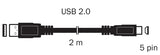 Kabel TIPA USB 2.0 A/Mini USB 1,8m černý