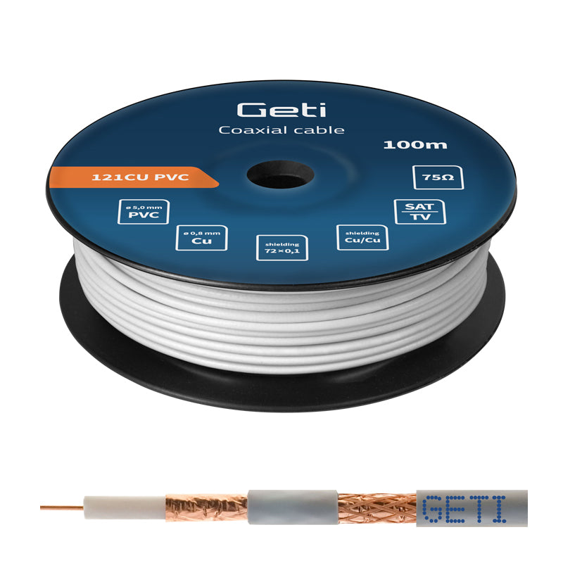 Vodič koax GETI 121CU PVC (100m cívka)
