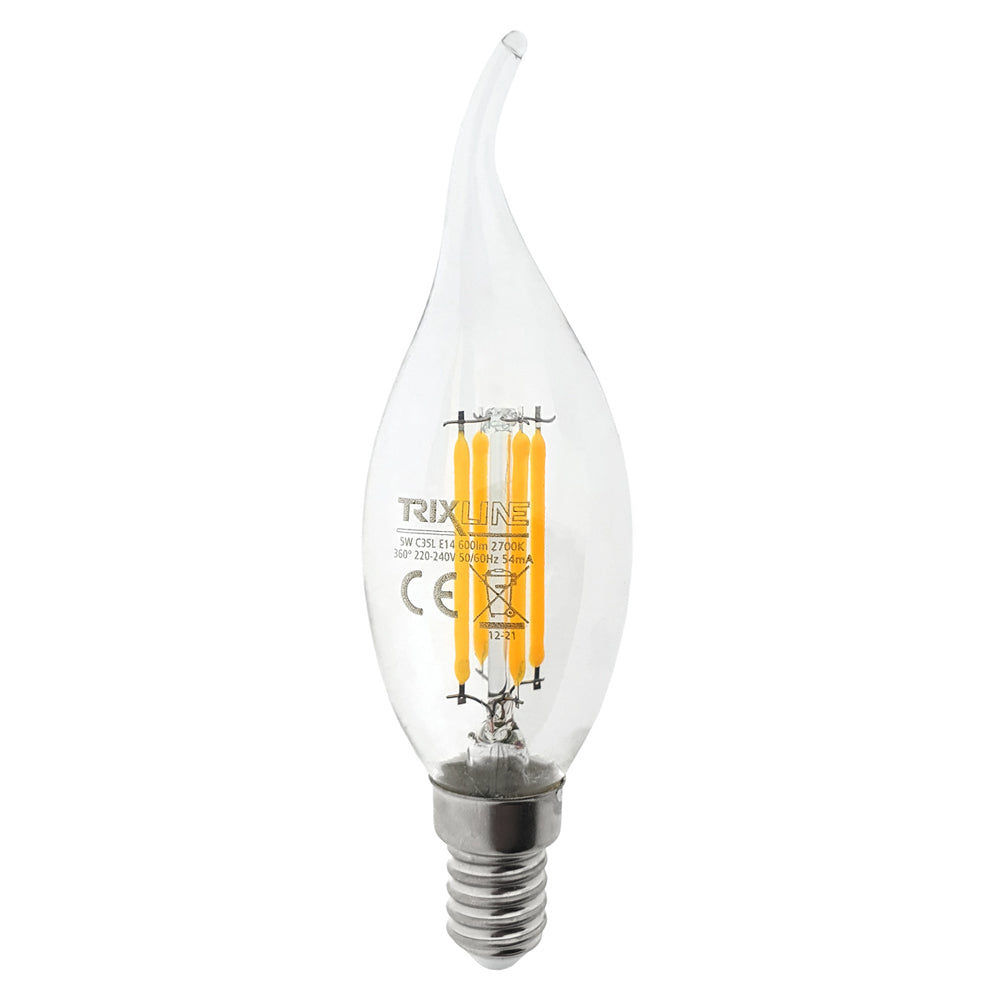Žárovka Filament E14 5W bílá teplá TRIXLINE C35L