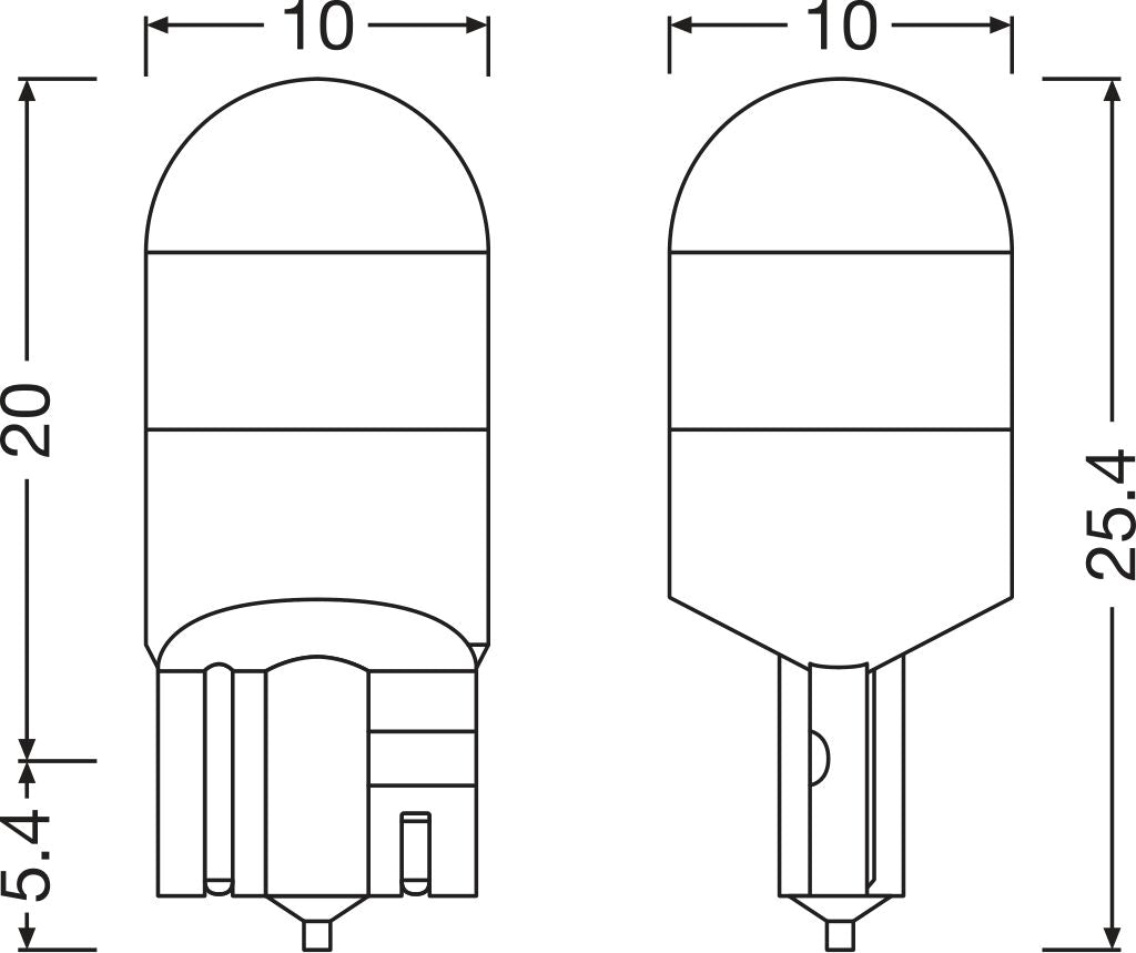 Autožárovka LED 12V W5W OSRAM studená bílá 2ks