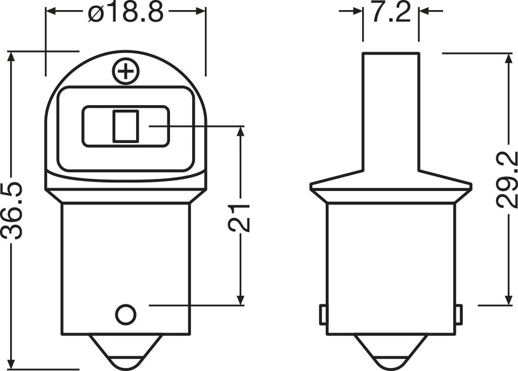 Autožárovka LED 12V R5W BA15s OSRAM studená bílá 2ks