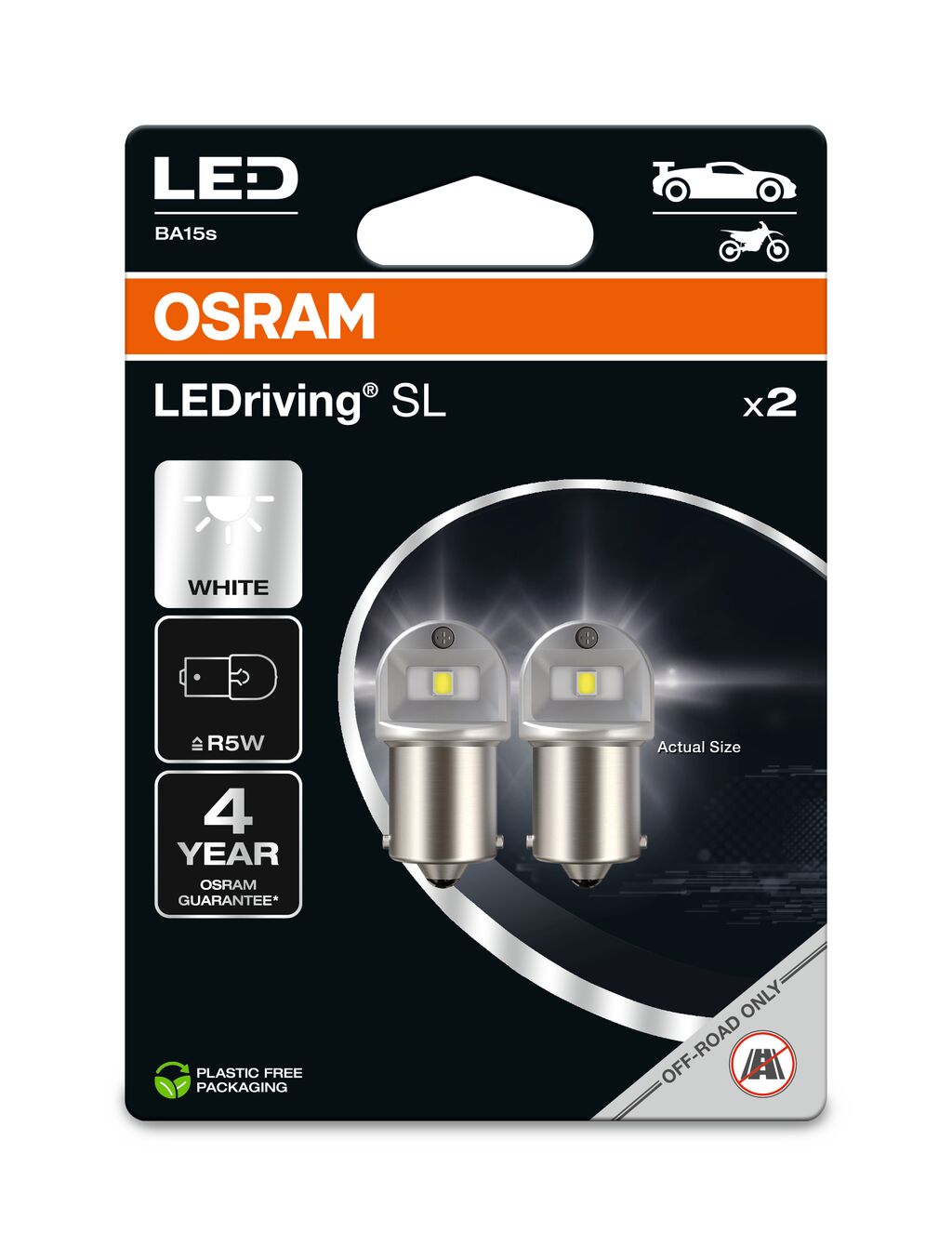 Autožárovka LED 12V R5W BA15s OSRAM studená bílá 2ks