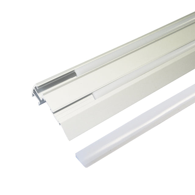AL profil Stair pro LED pásky, s plexi, 2m