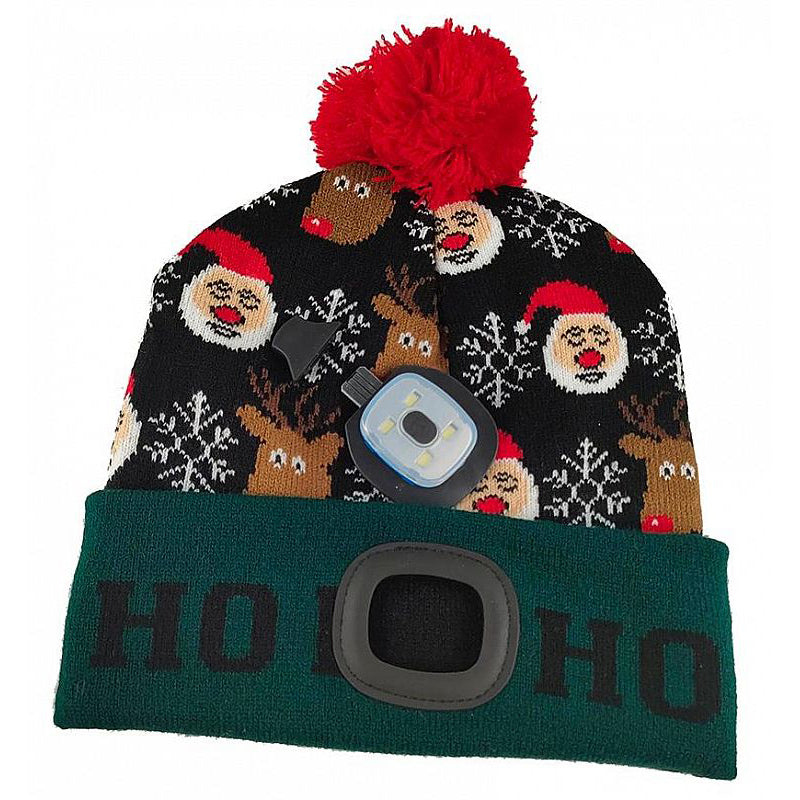 Čepice s čelovkou STREND PRO 3133511 X-mas Ho-Ho nabíjecí