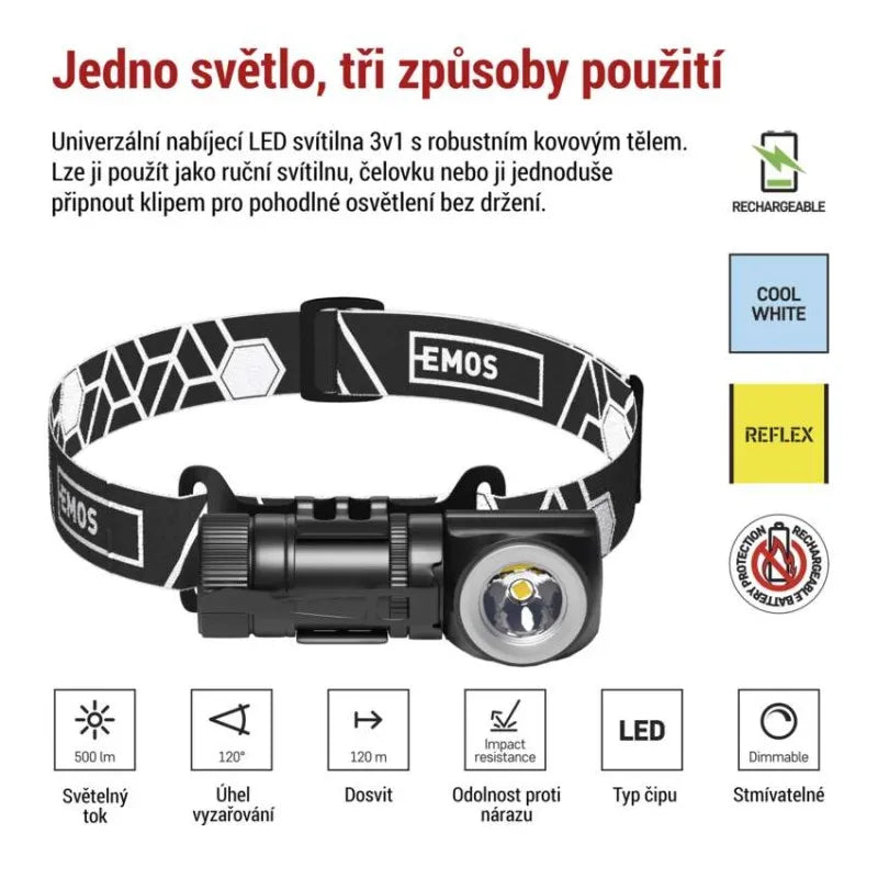 Svítilna čelovka EMOS P3544