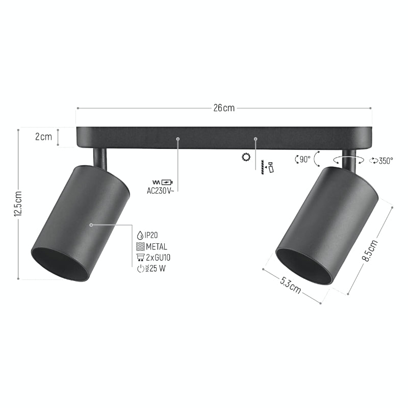 Svítidlo stropní bodové DPM SPT001-2