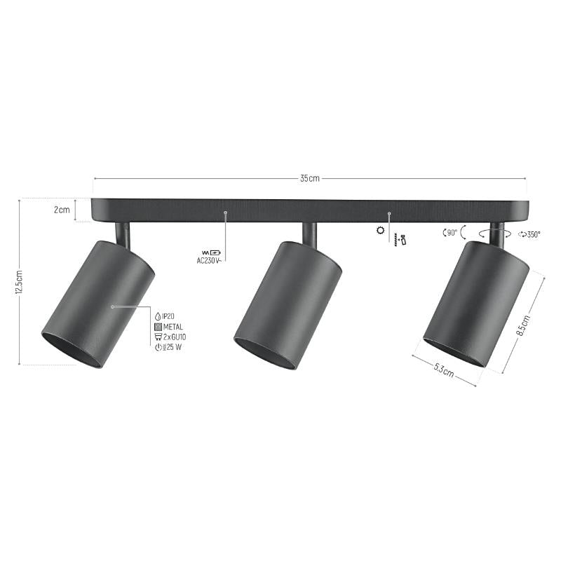 Svítidlo stropní bodové DPM SPT001-3