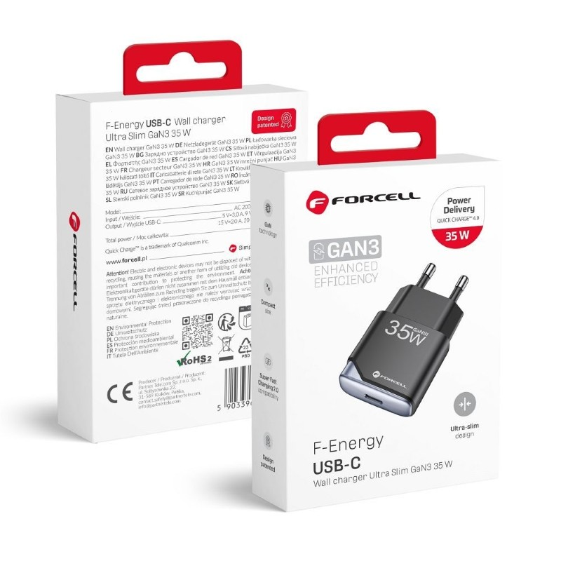 Adaptér USB FORCELL F-Energy Ultra Slim GaN III 35W