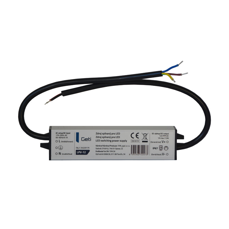 Zdroj spínaný pro LED 12V/ 12W  GETI LPV-12
