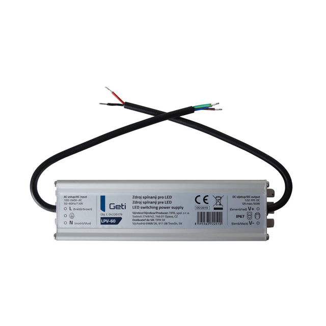 Zdroj spínaný pro LED 12V/ 60W  GETI LPV-60