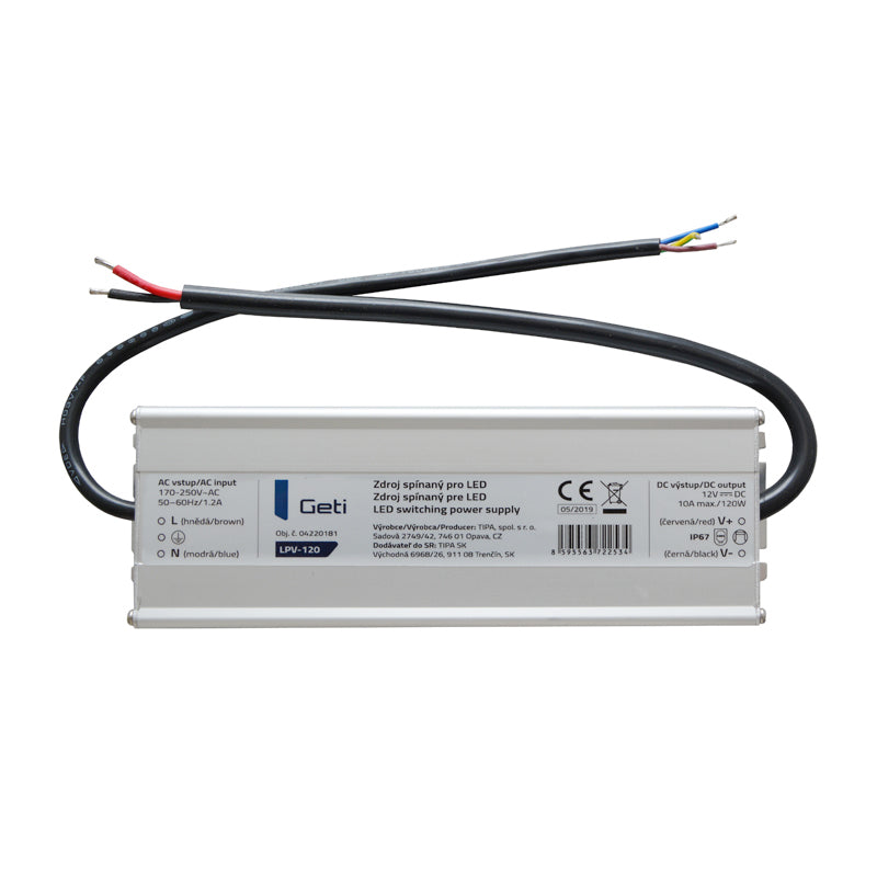 Zdroj spínaný pro LED 12V/120W  GETI LPV-120