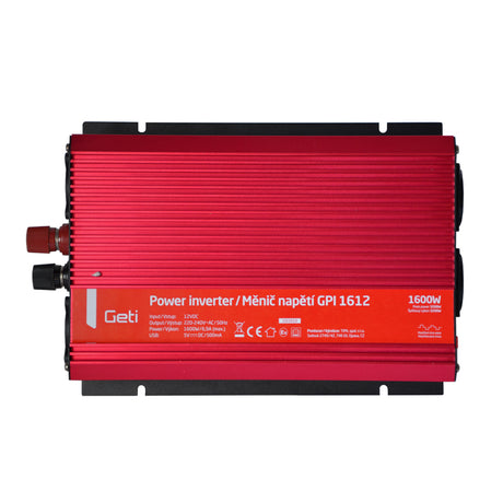 Měnič napětí GETI GPI 1612 12V/230V 1600W USB