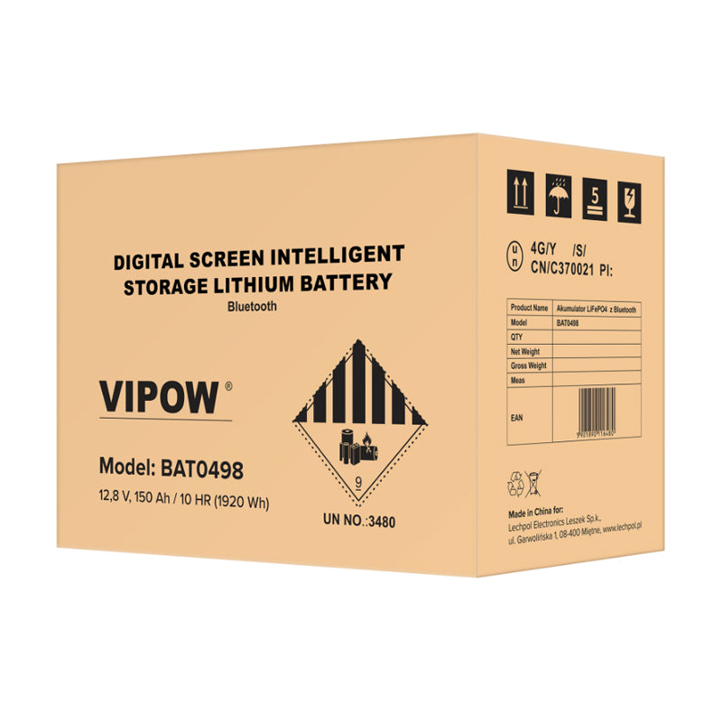 Baterie LiFePO4 12,8V 150Ah VIPOW BAT0498 Bluetooth