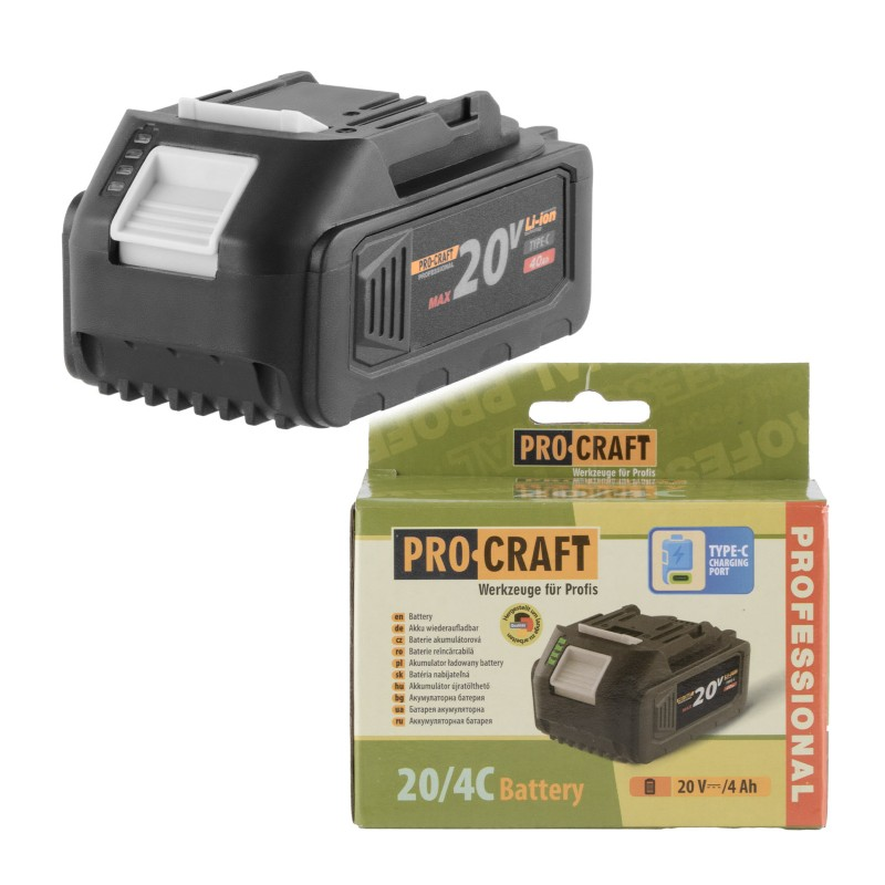 Baterie PROCRAFT 20V 4000mAh 20/4C