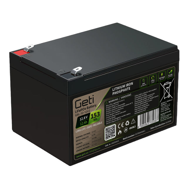 Baterie LiFePO4 12,8V 12Ah GETI GBL-12-12