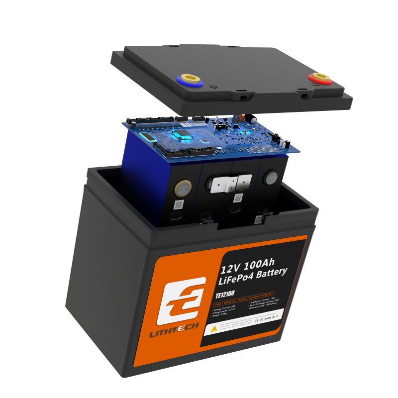 Baterie LiFePO4 12,8V 100Ah TE12100 LITHTECH Bluetooth, BMS, IP67