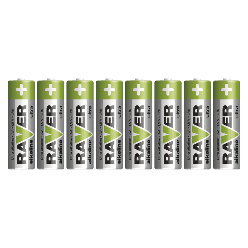 Baterie AA (R6) alkalická RAVER 8ks
