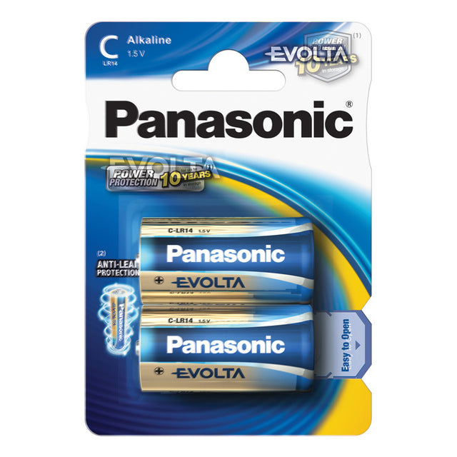 Baterie C (R14) alkalická PANASONIC Evolta 2ks / blistr