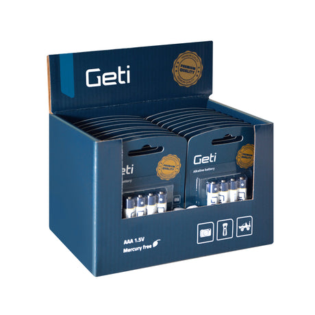 Baterie AAA (LR03) alkalická GETI 1,5V Blistr 4ks