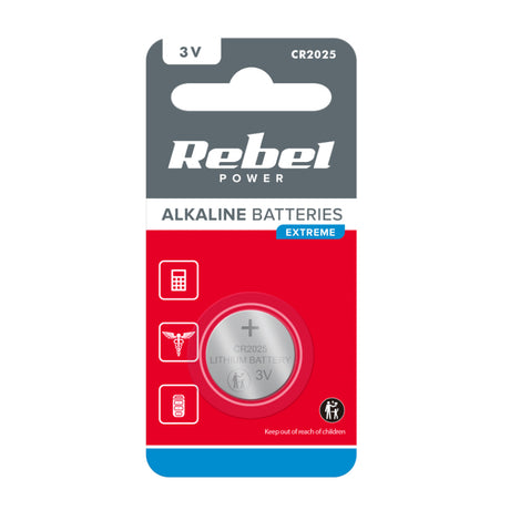 Baterie CR2025 REBEL Extreme 1ks / blistr BAT0195