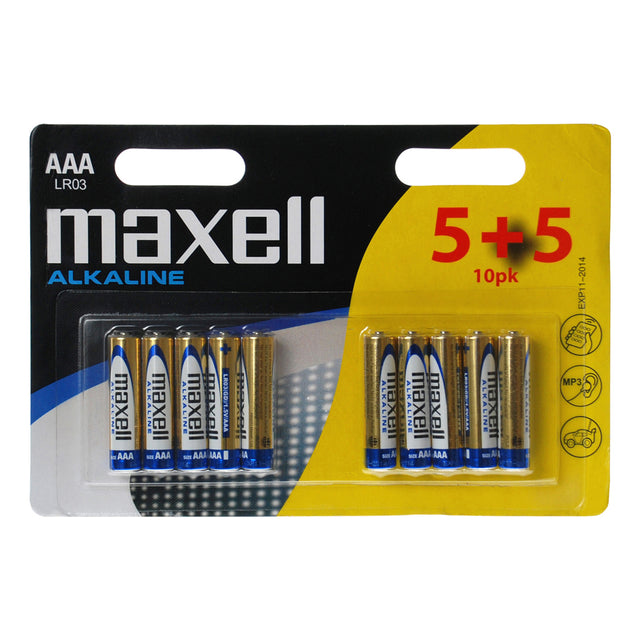 Baterie AAA (R03) alkalická MAXELL 10ks / blistr