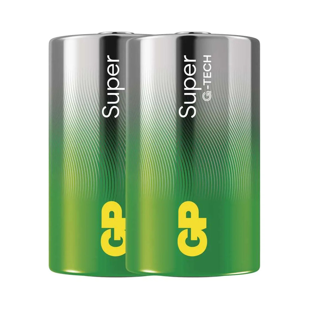 Baterie D (R20) alkalická GP Super 2ks (fólie)
