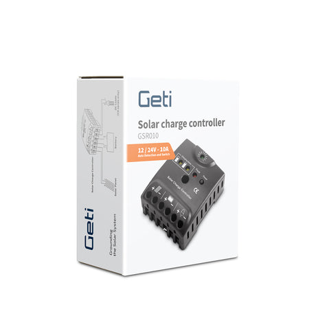 Solární regulátor PWM GETI GSR010  12-24V/10A
