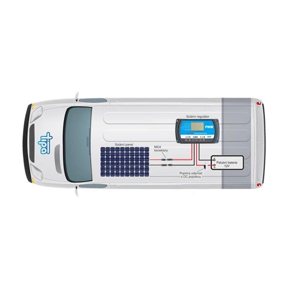 Solární sestava Karavan SOLARFAM 200Wp celočerný