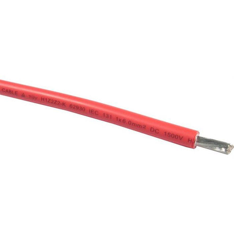 Solární kabel 10mm2, 1500V, červený, 100m