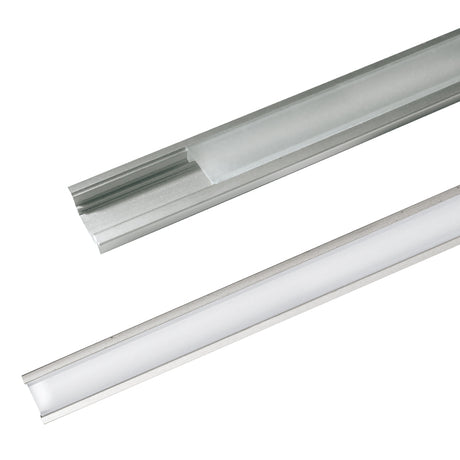 AL profil AR1 nový 24,7x7mm pro LED pásky, k zapuštění, včetně plexi 2m