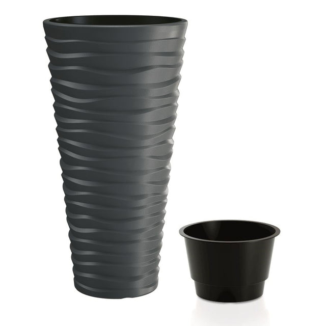 Květináč SAND SLIM antracit 29,6cm