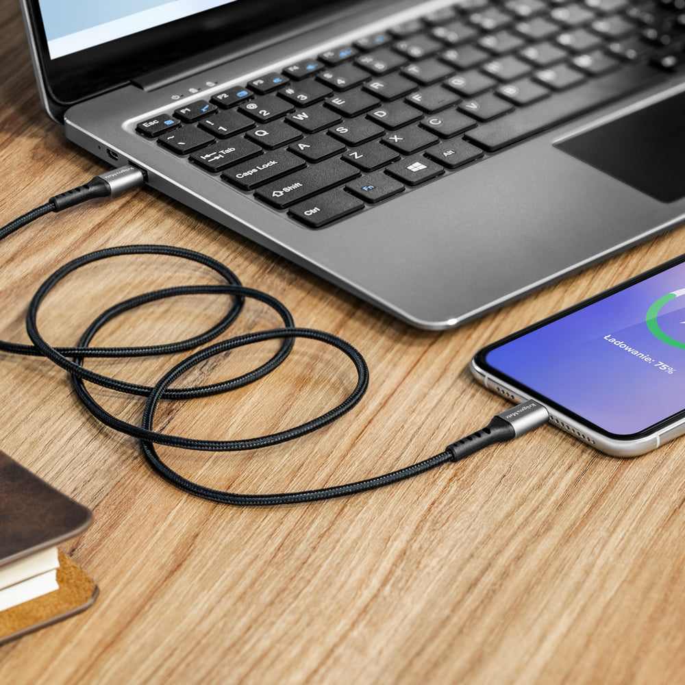 Kabel KRUGER & MATZ KM1267 USB-C/Lightning C94 MFi 1m Black