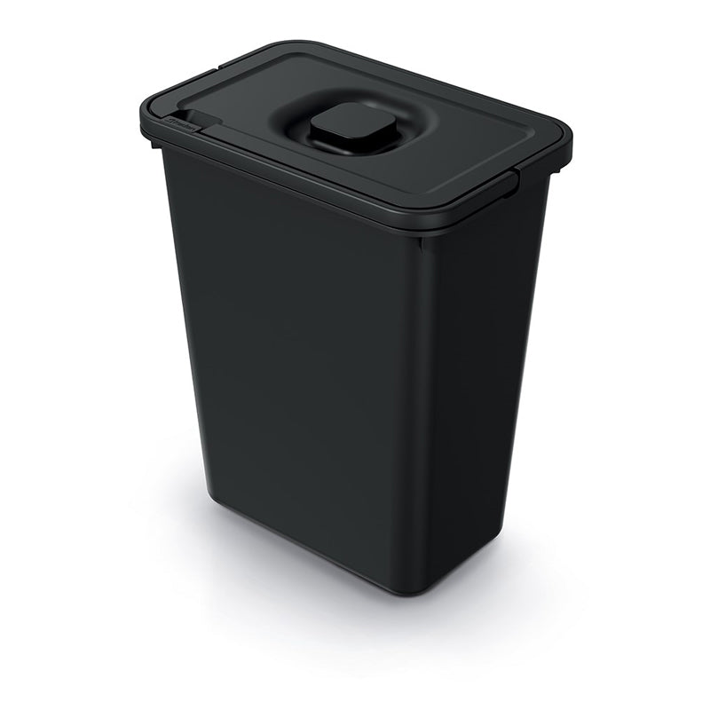 Koš odpadkový SYSTEMA BASIC FLAP černý s víkem 10l