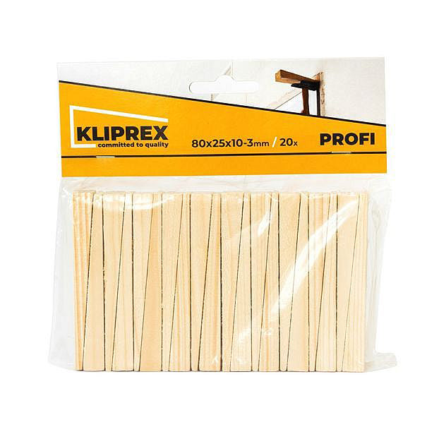 Klínky dřevěné SM 80x25x10-3mm 20ks
