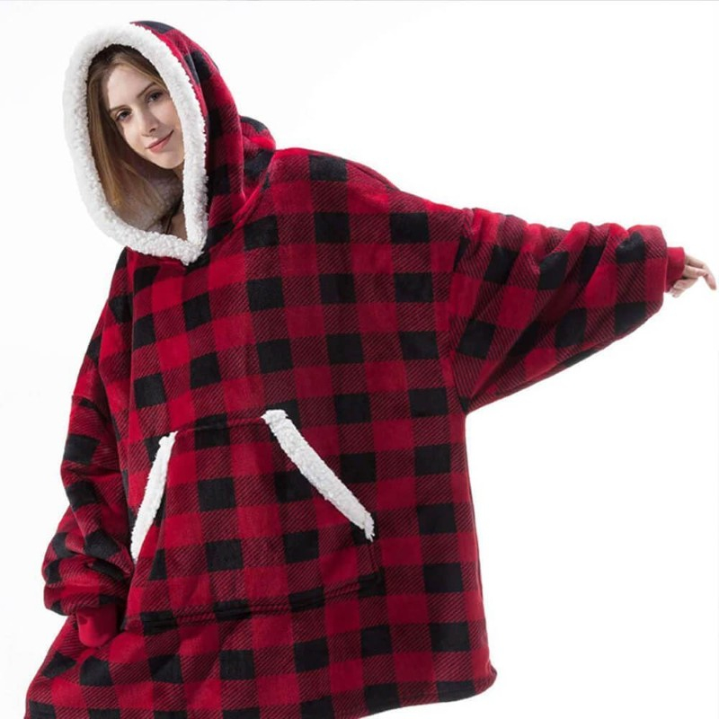 Mikinová deka  4L 10793c Red/black