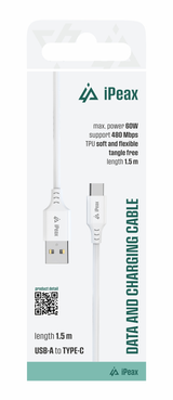Kabel iPEAX 90010117 USB/USB-C 1,5m White