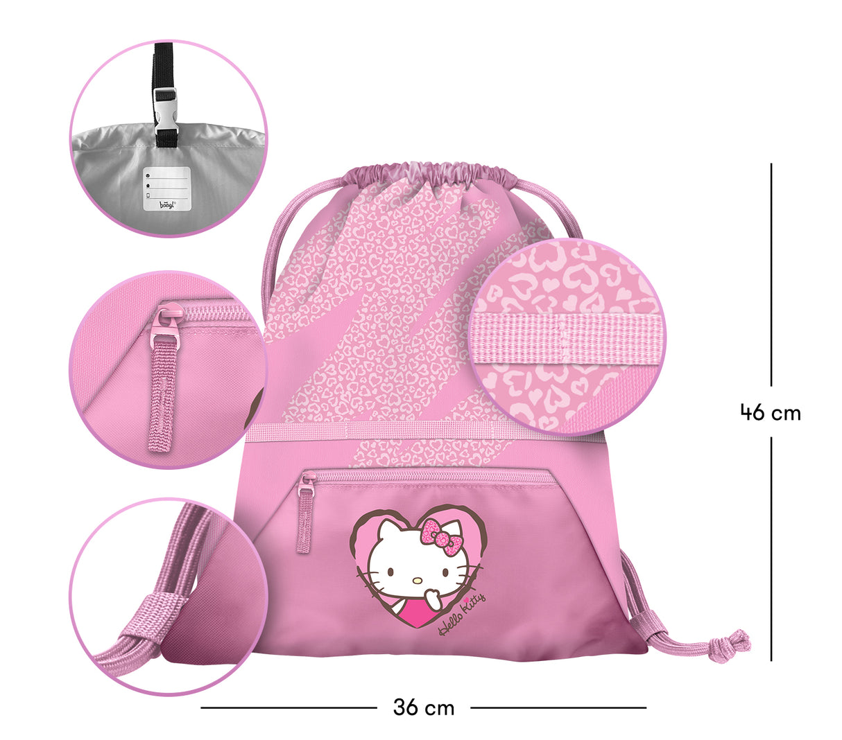 Sáček s kapsou BAAGL Hello Kitty Sweet Leopard