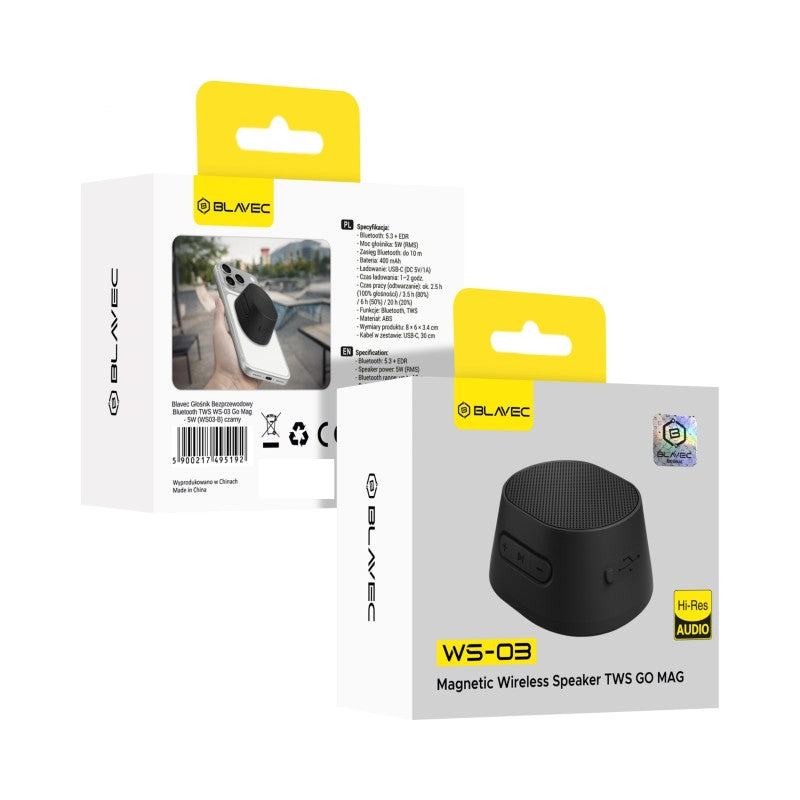 Mini Reproduktor Bluetooth BLAVEC WS03-B Black magnetický