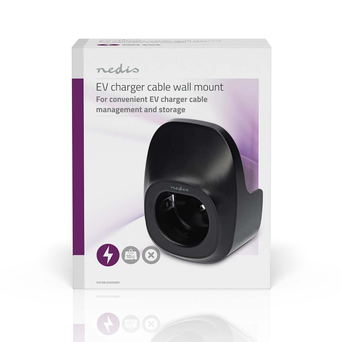 Držák na stěnu pro nabíjecí kabel NEDIS EVCABLEHOOKBK1