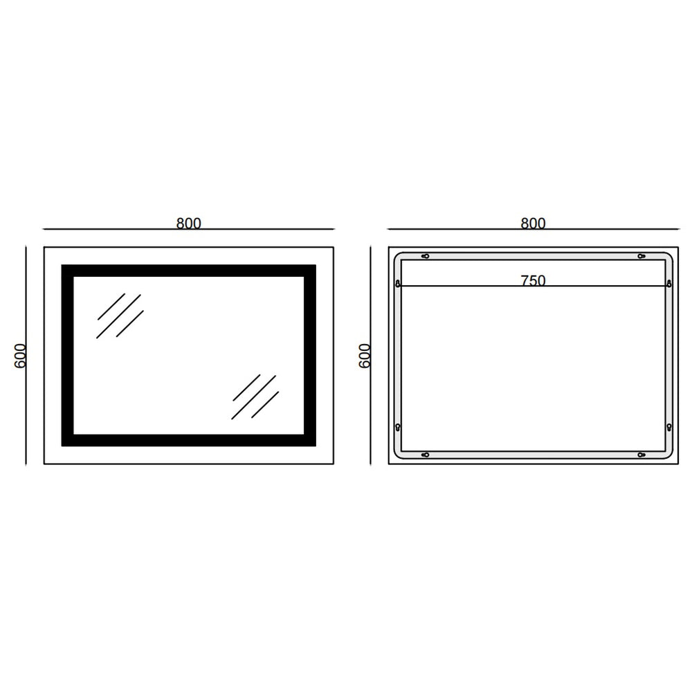 Zrcadlo koupelnové MIXXUS MR12-80×70-REVERSE Warm